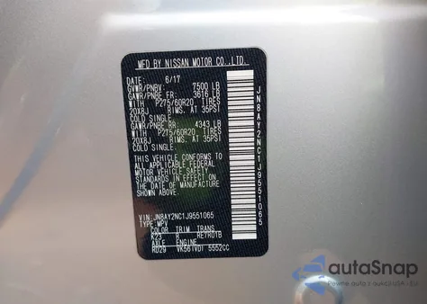 2018 Nissan Armada Platinum from USA, damaged, VIN JN8AY2NC1J9551065
